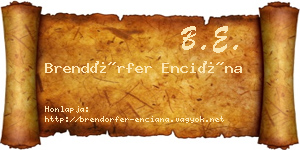 Brendörfer Enciána névjegykártya